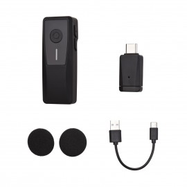 2.4G Mini Clip-on Wireless Microphone System Plug and Play 50m Transmission Range with 1 Transmitter & 1 Receiver Built-in Battery for Type-C Smartphones Recording Live Streaming Vlogging Meeting