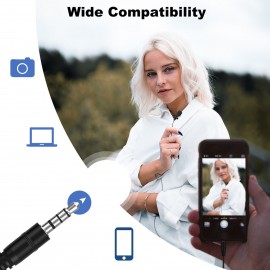 SYNCO Lav-S6E Professional Lavalier Microphone Clip-on Omnidirectional Condenser Lapel Mic Auto-Pairing 6M/19.7 Long Cable with Windscreen for DSLR Camera Smartphone PC Video Recording Vlogging Interview Online Meeting Teaching