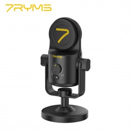 7RYMS SR-USB MINI Desktop Condenser USB Microphone Mic Cardioid Pickup Low Noise Built-in Pop Filter with 3.5mm Headphone Monitoring Interface for Live Boradcast Video Recording Online Meeting Teaching