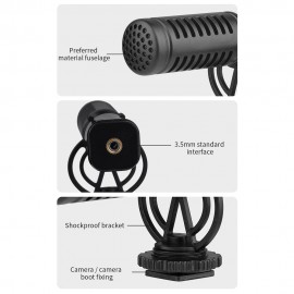 Mini Microphone Cardioid Condenser Mic with Shock Mount Windscreen Type-C Plug for Smartphone Vlog Live Streaming Video Recording