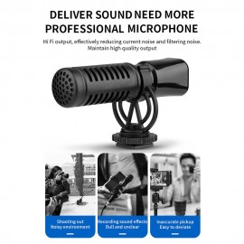 Mini Microphone Cardioid Condenser Mic with Shock Mount Windscreen Type-C Plug for Smartphone Vlog Live Streaming Video Recording