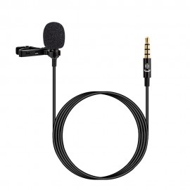 Lavalier Lapel Portable Clip-on Microphone Mic 3.5mm Audio Plug Length 1.5m Omni-directional Noise-canceling Mic for Smartphone Camera Computer Laptop for Video Recording Interview Webcast 