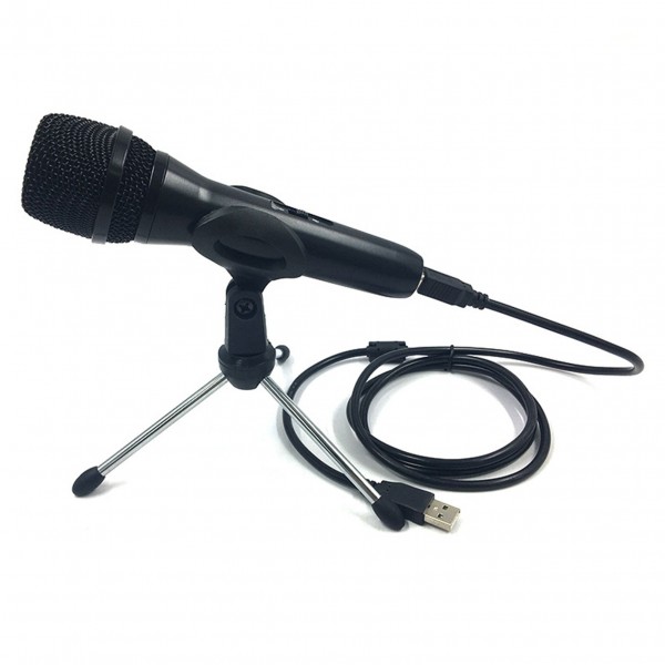 USB Condenser Microphone Computer Gaming Live Streaming Meeting Recording Mic with Tripod Stand