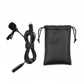 1.5 Meter Type-C Omni-directional Lapel Lavalier Microphone Clip-on Recording Condenser Microphone with Monitoring Function for Laptop Computer Smartphone Tablet Camera with Type-C Port