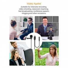 1.5 Meter Type-C Omni-directional Lapel Lavalier Microphone Clip-on Recording Condenser Microphone with Monitoring Function for Laptop Computer Smartphone Tablet Camera with Type-C Port