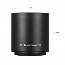 2X Converter Teleconverter Magnification Lens Metal Material with Cleaning Cloth Carry Bag for T-Mount 420-800mm 500mm 800mm 900mm 650-1300mm Telephoto Lens