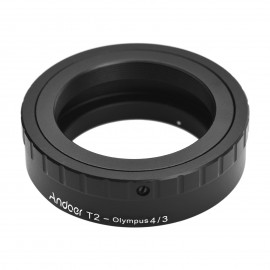 Andoer Metal Lens Mount Adapter Ring T/T2 Mount Lens Adapter Replacement for Olympus E-1/E-3/E-10/E-20/E-30/E-300/E-330/E-400/E-410/E-420/E-450/E-500/E-510/E-520/E-600/E-620/E-100 RS Micro 4/3 Mount Cameras