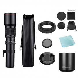 Camera Super Telephoto Lens 500mm F/8.0-32 Manual Zoom T-Mount  + 2X 500mm Teleconverter Lens + T2-AF Adapter Ring Replacement for Sony A900 A850 A700 A580 A560 A550 A500 A99 A77 AF-Mount Cameras