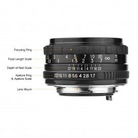 50mm F1.7 Large Aperture Camera Lens Manual Focus Prime Lens PK Mount Replacement for Pentax K1/ K-1 Mark II Full Frame Cameras