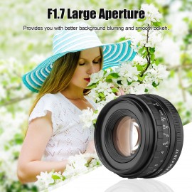 50mm F1.7 Large Aperture Camera Lens Manual Focus Prime Lens PK Mount Replacement for Pentax K1/ K-1 Mark II Full Frame Cameras