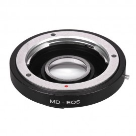 MD-EOS Lens Mount Adapter Ring with Corrective Lens for Minolta MD Lens to Fit for Canon EOS EF Camera Focus Infinity