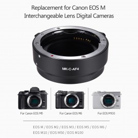 Auto Focus Lens Mount Adapter Ring Extension Tube Replacement for Canon EF EF-S Lens to Canon EOS M2 M3 M5 M6 M10 M50 M100 M-Mount Cameras