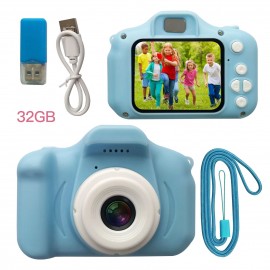 Portable Cute Children Digital Camera Rechargeable Video Camera Camcorder Support Games with 1.9 Inch Display Screen 32G TF Card Outdoor Photography Birthday Holiday Christmas Gift for Children Girls Boys Age 3-10