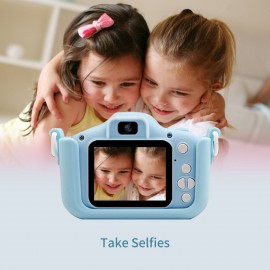 Portable Children Digital Camera 20MP 1080P HD Video Camera Camcorder Cute Rechargeable Selfie Camera with 1.9 Inch Screen 32GB Memory Card Support Games Outdoor Photography Birthday Christmas Gift for Children Girls Boys Age 3-10