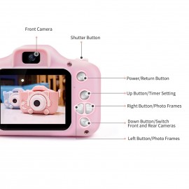 Portable Children Digital Camera 20MP 1080P HD Video Camera Camcorder Cute Rechargeable Selfie Camera with 1.9 Inch Screen 32GB Memory Card Support Games Outdoor Photography Birthday Christmas Gift for Children Girls Boys Age 3-10