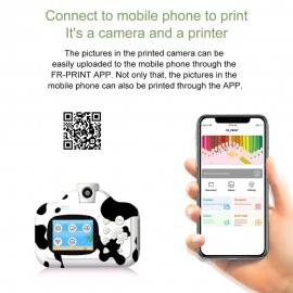 WiFi Instant Print Cameras Kids Camera 2.4 Inch Screen 1080P Video Recording Zero Ink 180° Rotation Lens with Print Paper 12 Color Pens for Children Kids Age 4+