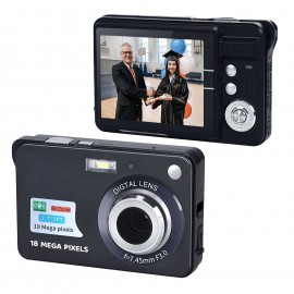 Portable 720P Digital Camera Video Camcorder 18MP Photo 8X Zoom Anti-shake 2.7 Inch Large TFT Screen Built-in Lithium Battery with Carry Bag USB Charging Cable for Kids Teens