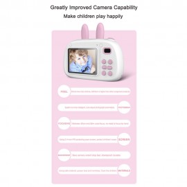 Portable Intelligent Focus Mode Large Screen Children Camera Cartoon Mini Dual Lens Digital Camera For Children Without Storage Card (Blue)