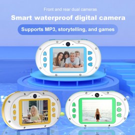 8MP Children Digital Camera Kids Waterproof Camera with Front and Rear Dual Cameras 2.4 Inch IPS HD Screen One-click Photo/Video Self-timer for 5s