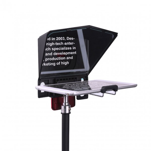 Teleprompter Phone and DSLR Recording Mini Teleprompter for Pad Tablet Portable Smartphone Camera Prompter with Phone Holder Support Wide Lens Adapter Rings for Video Recording Live Streaming Interview Presentation Stage Speech