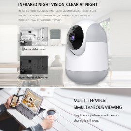 1080P Smart WiFi Camera Indoor Wireless Security Camera 355° Rotatable Auto Tacking Two-Way Talk Night Vision Motion Detection Mobile Phone APP Remote Control for Baby Pet Home Monitoring