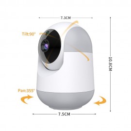 1080P Smart WiFi Camera Indoor Wireless Security Camera 355° Rotatable Auto Tacking Two-Way Talk Night Vision Motion Detection Mobile Phone APP Remote Control for Baby Pet Home Monitoring