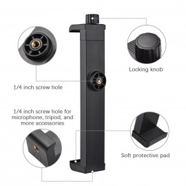 Multifunctional Tablet Holder Tablet Clamp Tripod Adapter Bracket 16cm-23.5cm Adjustable with 1/4 Inch Screw for Tripod