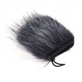 EY-M24 Furry Outdoor Microphone Windscreen Artificial Fur Muff Wind Cover 9cm*5cm (L * D) for Rode Stereo VideoMic Pro and More Grey-White