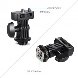 Flexible Cold Shoe Mount Adapter with 1/4 Inch Screw for Viltrox DC-90 DC-70 DC-50 Monitor L132T L116T LED Video Light