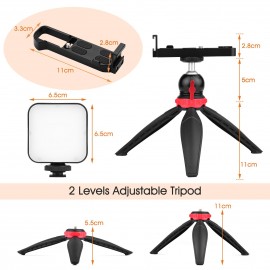 Video Vlog Kit with LED Light Ball Head Tripod L Mount Plate for Video Making Replacement for Canon G7X Mark III/II Camera