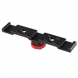 Aluminum Triple Cold Shoe Mount Plate Bracket for Camera Microphone LED Light Mounting