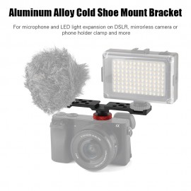 Aluminum Triple Cold Shoe Mount Plate Bracket for Camera Microphone LED Light Mounting